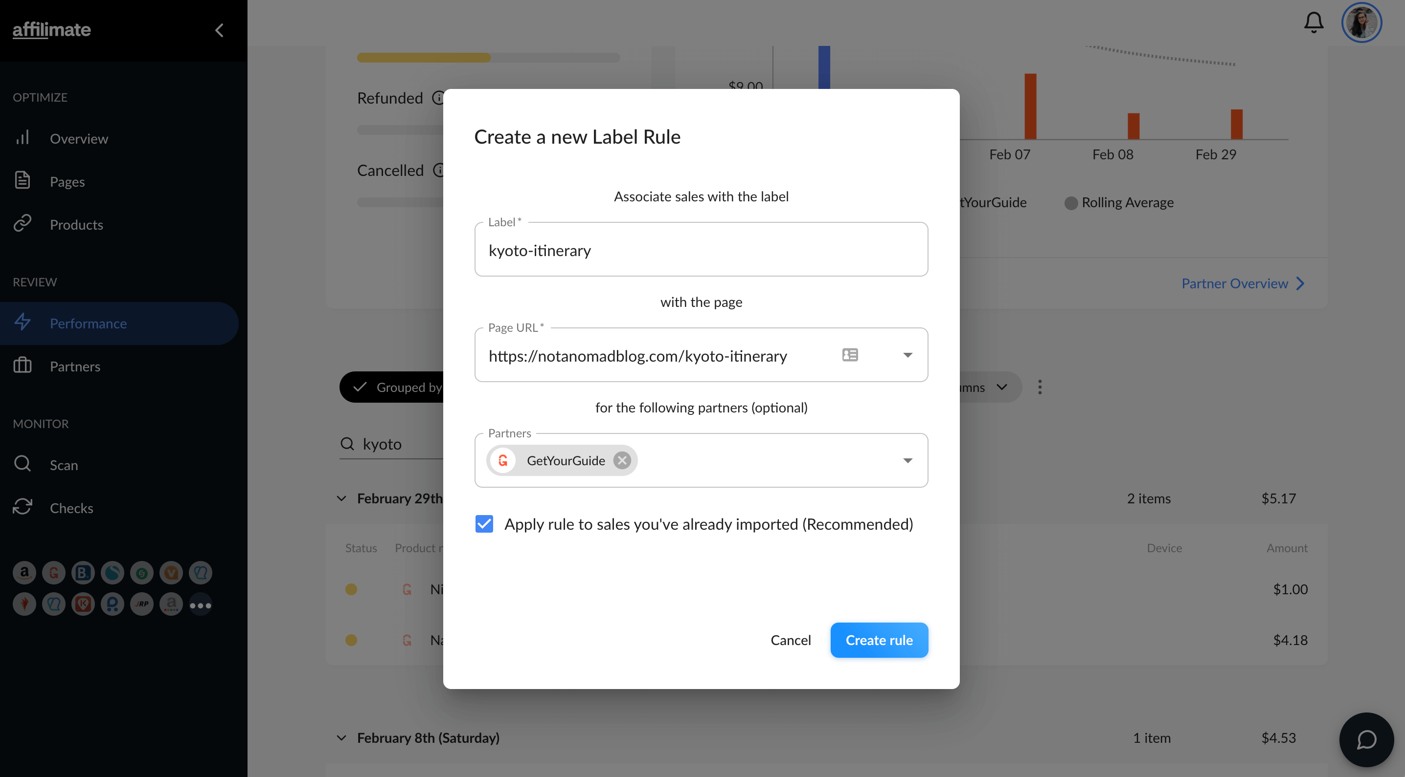 Affilimate Label Rules